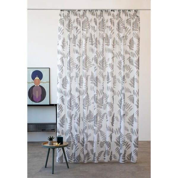 Bielo-sivá záclona 300x260 cm Feriga - Mendola Fabrics