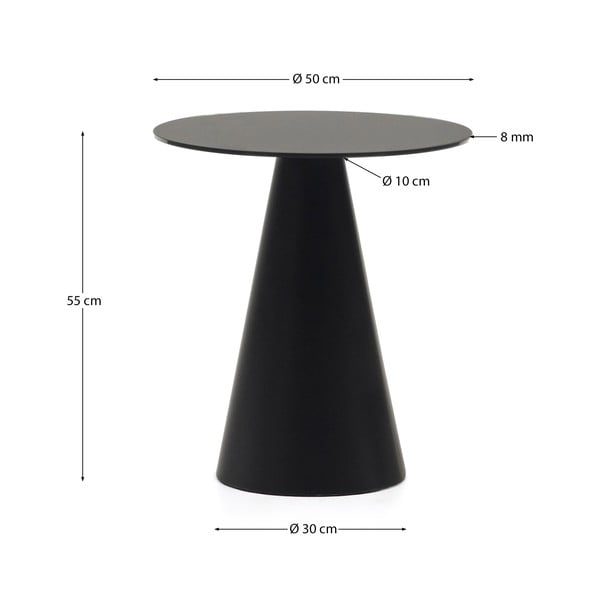 Okrúhly odkladací stolík so sklenenou doskou ø 50 cm Wilshire – Kave Home-image-4