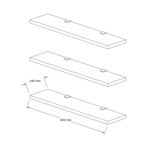 Biela polica v súprave 3 ks Boss - Kalune Design-image-3