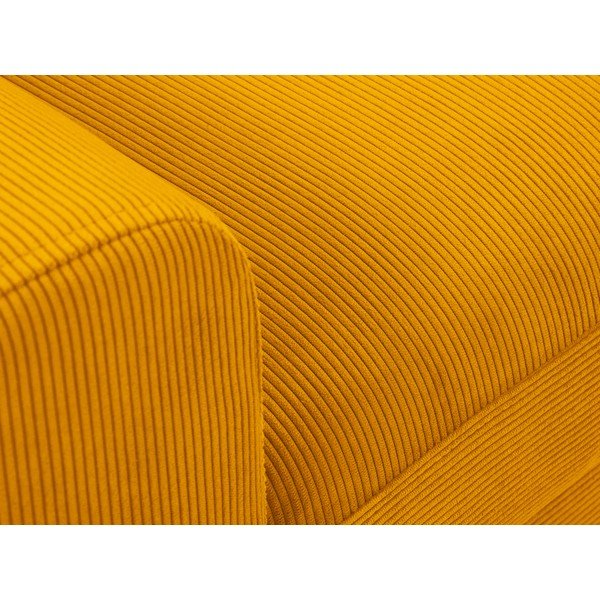 Žltá menčestrová rozkladacia rohová pohovka Micadoni Home Moghan, pravý roh-image-1