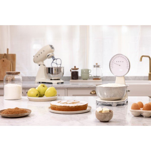 Krémovobiela plastová digitálna kuchynská váha – SMEG-image-1