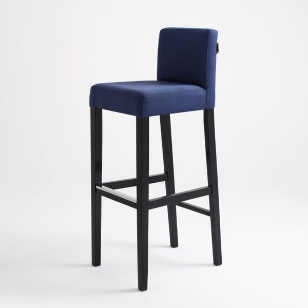 Tmavomodrá barová stolička s čiernymii nohami Custom Form Wilton