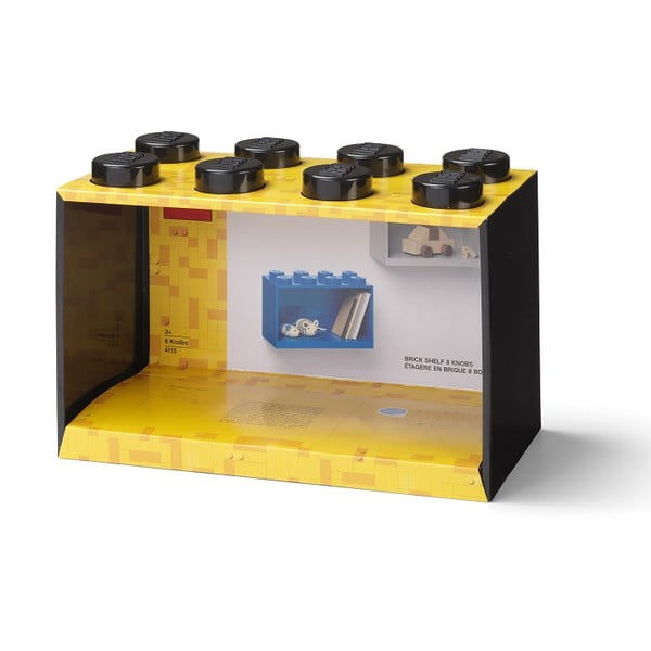 Detská čierna nástenná polica LEGO® Brick 8-image-3