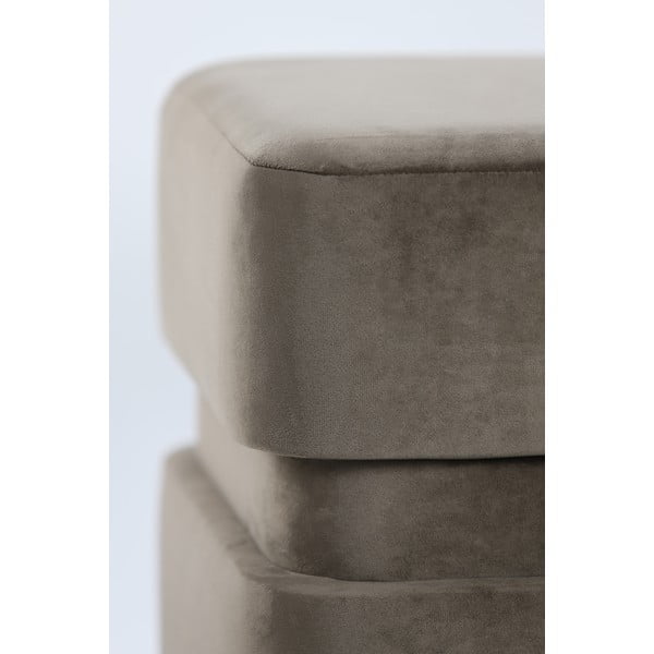 Tmavohnedý zamatový taburet Piazza – Light & Living-image-4