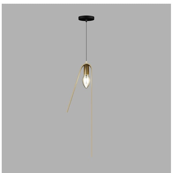Závesné svietidlo s kovovým tienidlom v čierno-zlatej farbe Fold – Squid Lighting-image-3