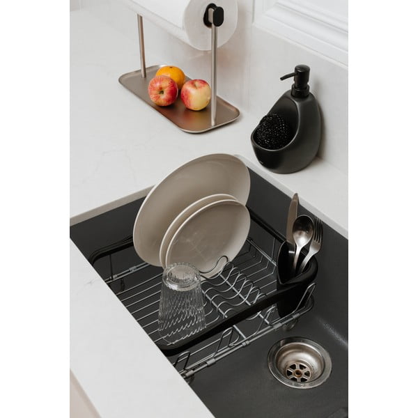 Čierny oceľový odkvapkávač 37x29 cm Sinkin – Umbra-image-1