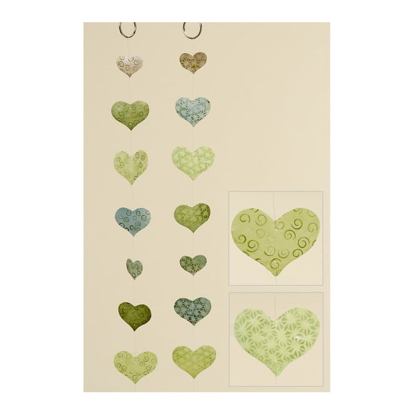 Sada 2 zelených závesných dekorácií Boltze Heart