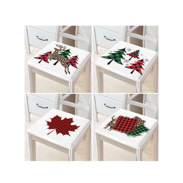Sedáky v súprave 4 ks s vianočným motívom 40x40 cm Tartan – Mila Home-image-3