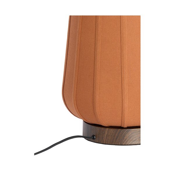 Kovová stolová lampa v terakotovej farbe s textilným tienidlom (výška  29 cm) Bibia – Light & Living-image-3