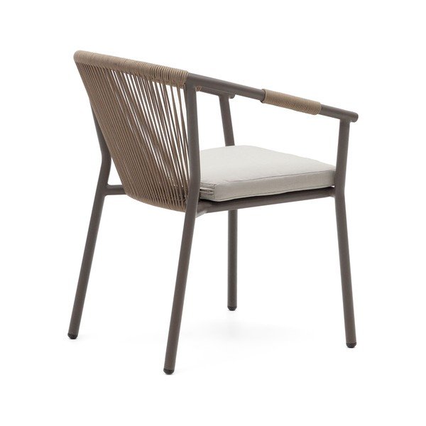 Béžová kovová záhradná stolička Xelida - Kave Home-image-3