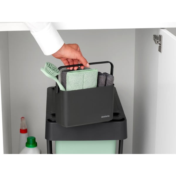 Tmavosivá súprava na umývanie riadu z recyklovaného plastu SinkSide – Brabantia-image-4