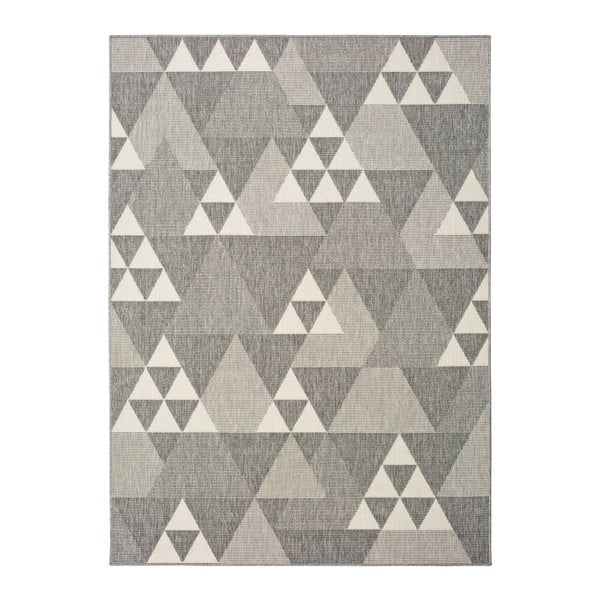 Sivý vonkajší koberec Universal Clhoe Triangles, 160 x 230 cm