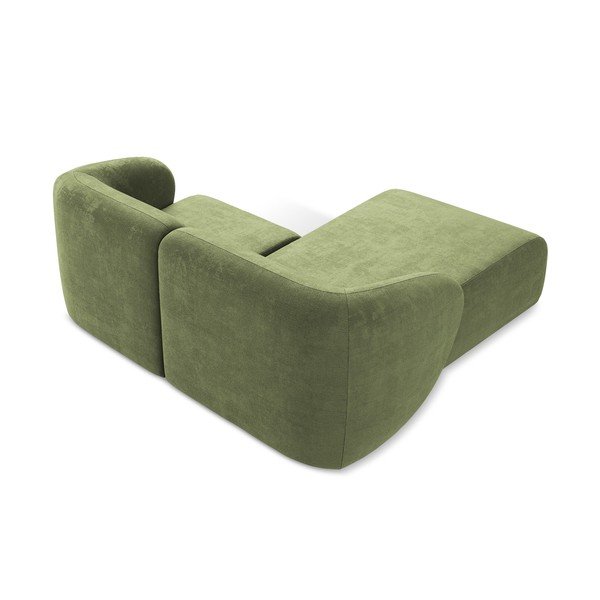 Zelená ženilková rohová pohovka (ľavý roh/s leňoškou) Lani – Makamii-image-3