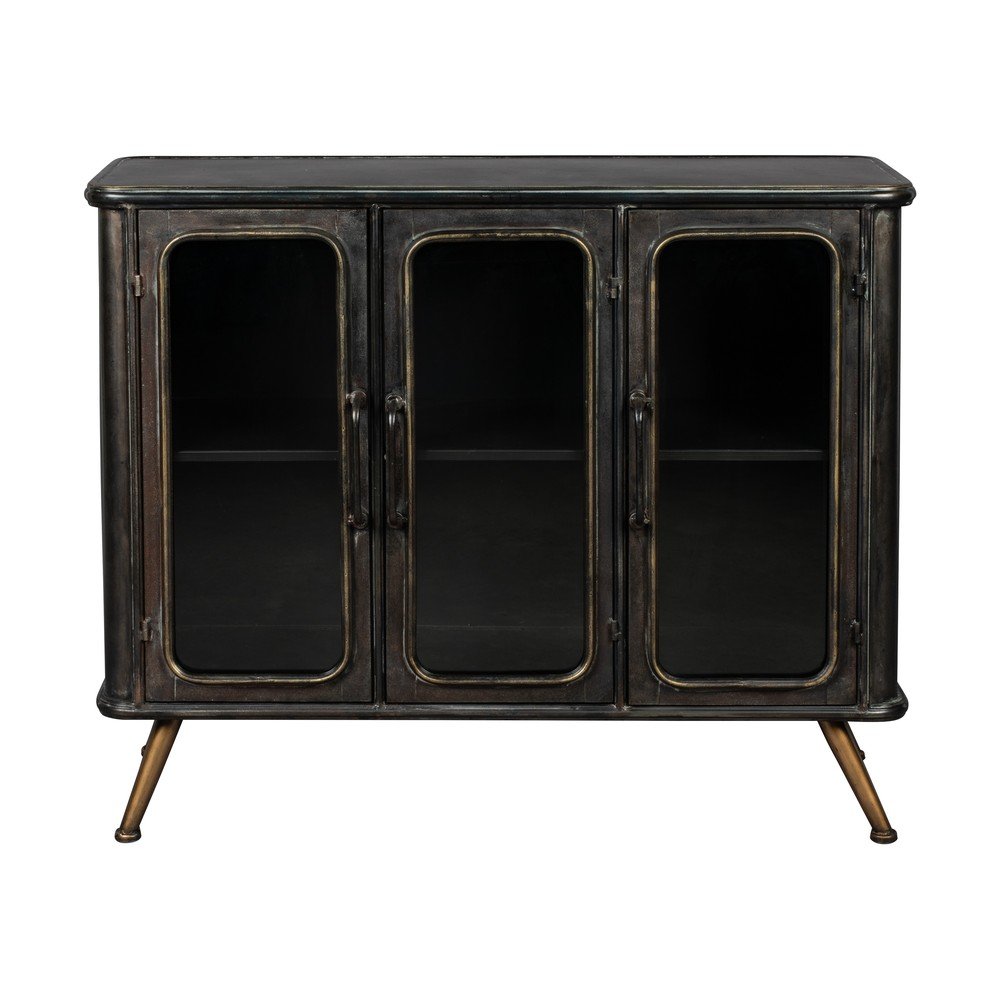E-shop Čierna kovová vitrína 100x80x37 cm Denza – Dutchbone