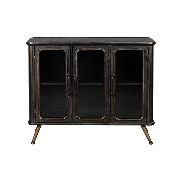 Čierna kovová vitrína 100x80x37 cm Denza – Dutchbone