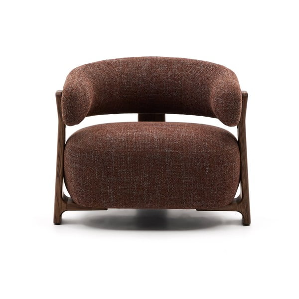 Hnedé ženilkové kreslo Granite – Kave Home-image-2