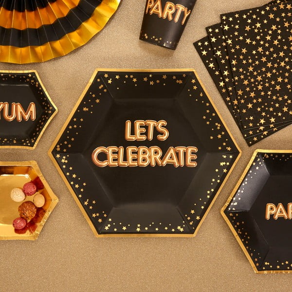 Sada 8 papierových tanierov Neviti Glitz & Glamour Let's Celebrate