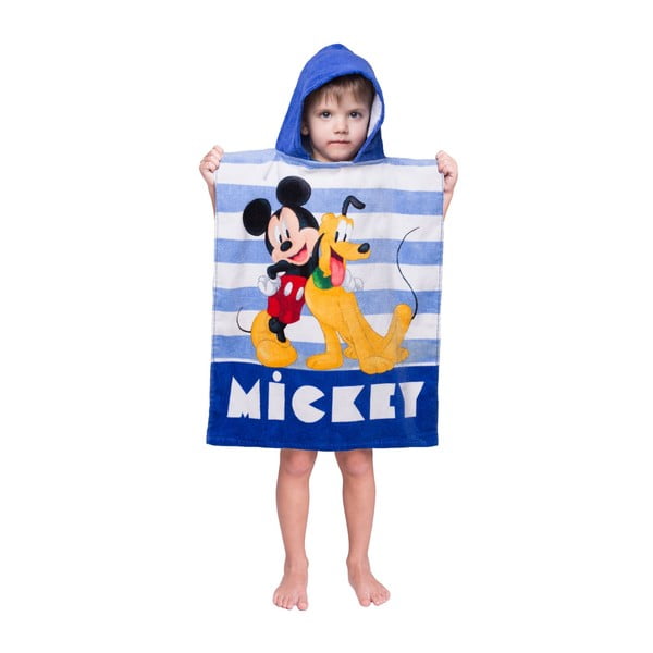 Modré froté detské pončo Mickey - Jerry Fabrics-image-1