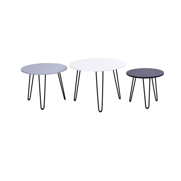 Súprava 3 odkladacích stolíkov Bonami Selection Fabio White-image-2