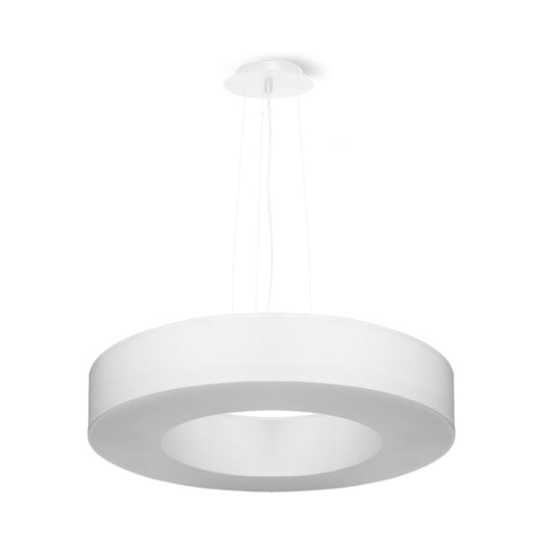 Biele závesné svietidlo s textilným tienidlom ø 50 cm Galata Slim – Nice Lamps