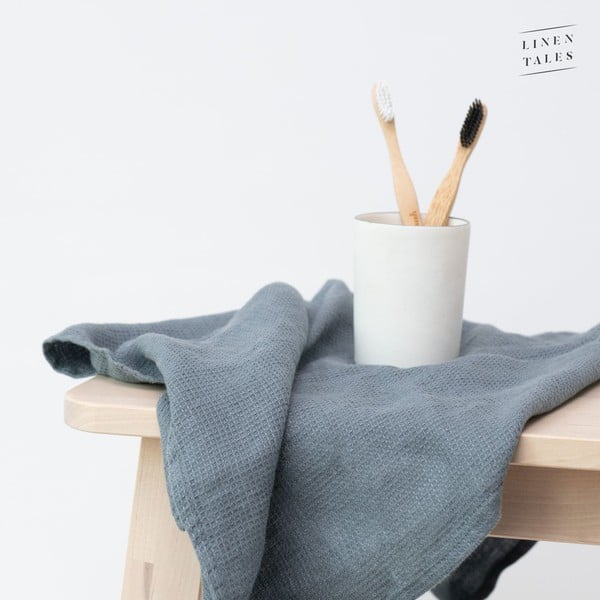 Modrý ľanový uterák 30x30 cm - Linen Tales-image-2
