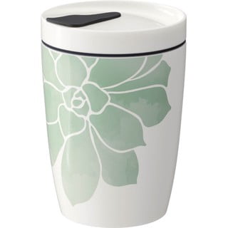 Zeleno-biely porcelánový cestovný hrnček Villeroy &amp; Boch Like To Go, 290 ml