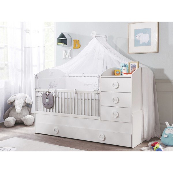 Biela postieľka s úložným priestorom 80x180 cm Cotton – Kalune Design-image-4