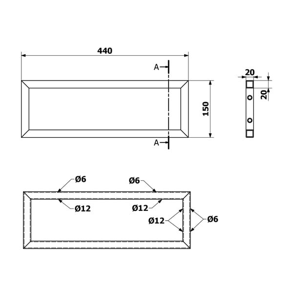 Biela oceľová podpera pracovnej dosky 49x2 cm – Sapho-image-1