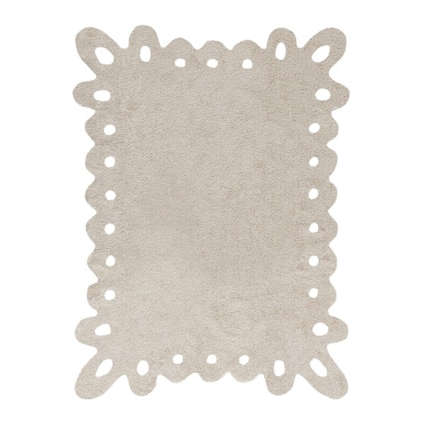 Béžový bavlnený ručne vyrobený koberec Lorena Canals Lace, 120 x 160 cm