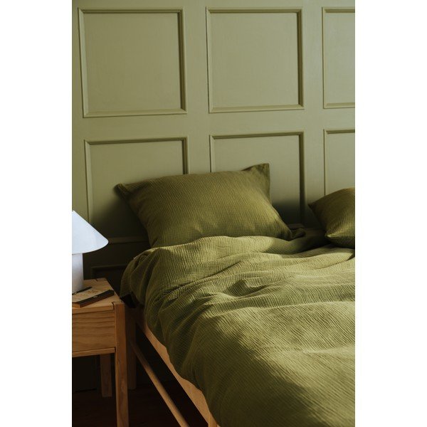 Khaki mušelínové obliečky na jednolôžko 140x200 cm Amilia – Jotex-image-1