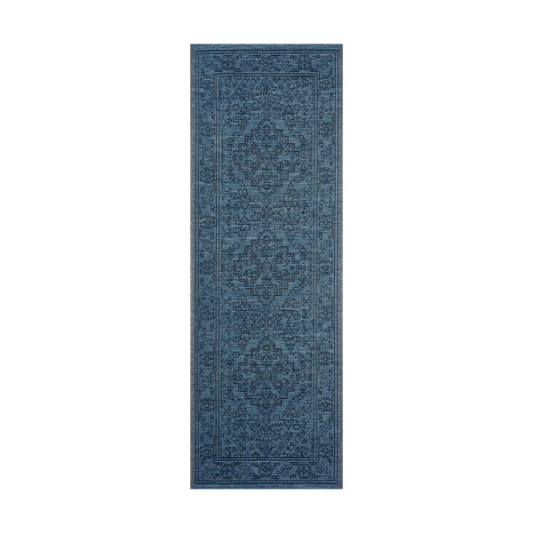 Tmavomodrý vonkajší koberec NORTHRUGS Tyros, 70 x 200 cm