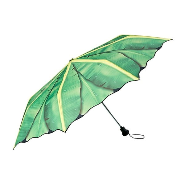 Zelený skladací dáždnik Von Lilienfeld Banana Leafes, ø 90 cm