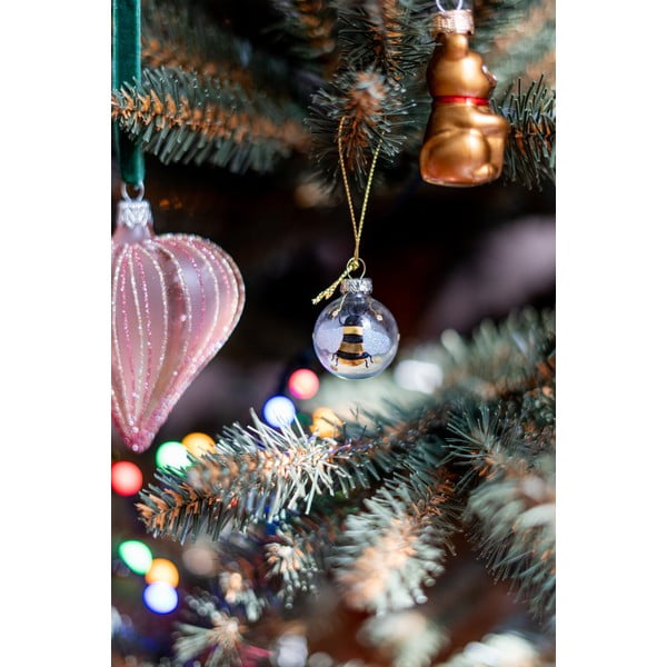 Sklenené ručne vyrobené vianočné gule v súprave 12 ks ø 3 cm Bee Mini – Sass & Belle-image-1
