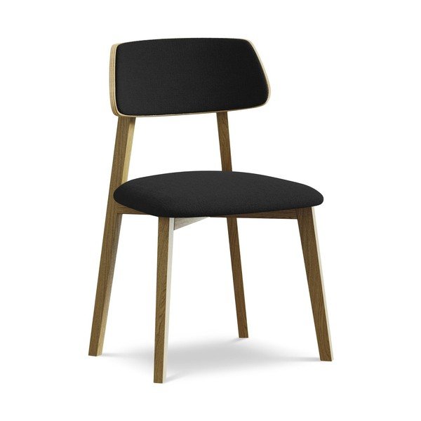 Čierna jedálenská stolička z masívneho dreva Niu – Makamii
