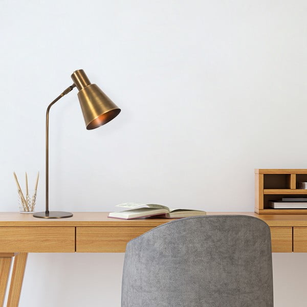 Stolová lampa v zlatej farbe s kovovým tienidlom (výška  50 cm) Kem – Opviq lights-image-3