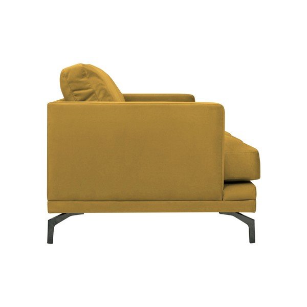 Žltá trojmiestna pohovka s podnožou v čiernej farbe Windsor & Co Sofas Jupiter-image-2