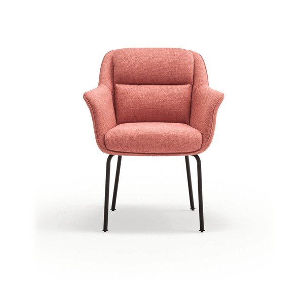 Ružové čalúnené jedálenské kreslo s podrúčkami Sadira – Teulat-image-2