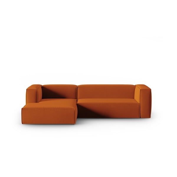 Oranžová zamatová rohová pohovka Mackay – Cosmopolitan Design
