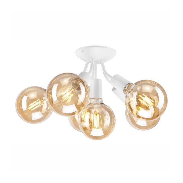 Biele stropné svietidlo bez tienidla Viggo – LAMKUR