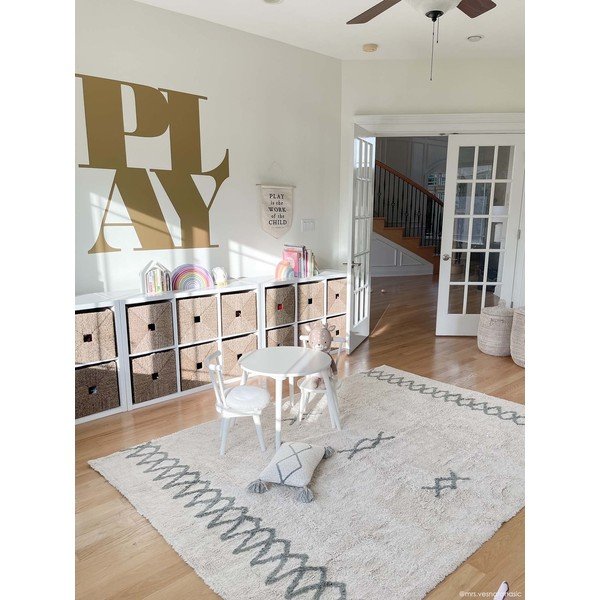 Modro-krémový prateľný ručne tkaný bavlnený koberec 170x240 cm Atlas Natural – Lorena Canals-image-3