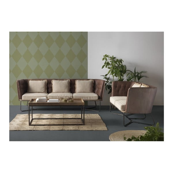 Dvojmiestna pohovka s kovovou konštrukciou a čalúnením Geese-image-1