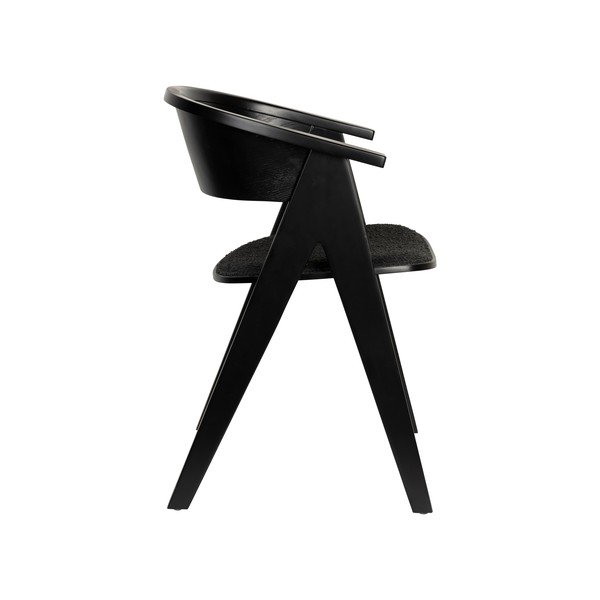 Čierne čalúnené jedálenské kreslo s podrúčkami NDSM – Zuiver-image-4