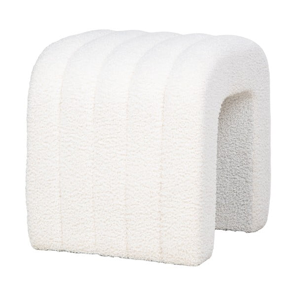 Biely taburet z textílie buklé Colma – House Nordic-image-2