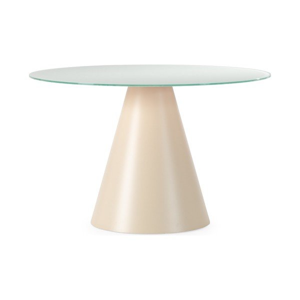 Okrúhly jedálenský stôl so sklenenou doskou ø 120 cm Vida – MOME