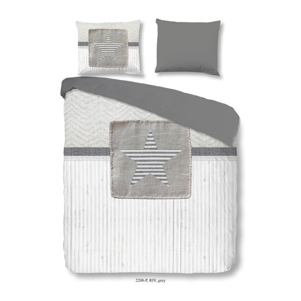 Bavlnené obliečky na dvojlôžko Good Morning Riv Grey, 200 × 240 cm