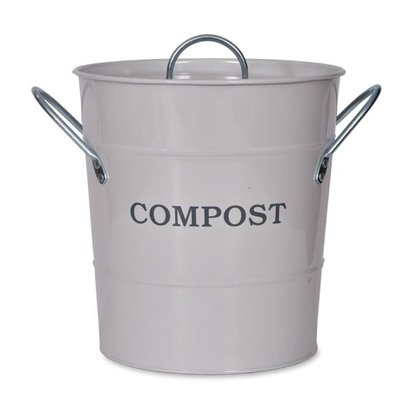 Svetlosivý kompostér s vrchnákom Garden Trading Compost, 3,5 l