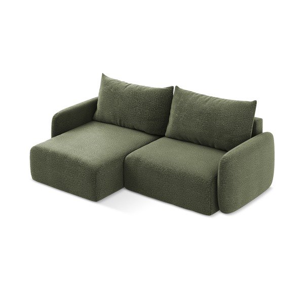 Zelená rozkladacia/s úložným priestorom rohová pohovka (ľavý roh) Kalena – Makamii-image-3