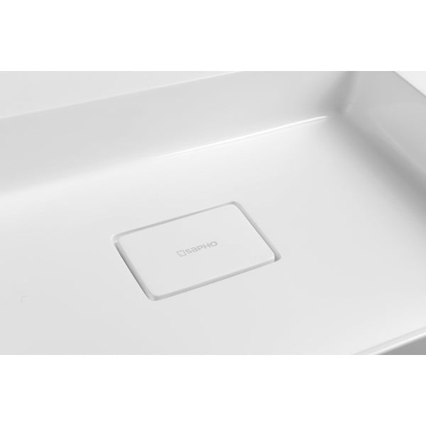 Biele dvojumývadlo z liateho mramoru 96x44 cm Godiva – Sapho-image-4