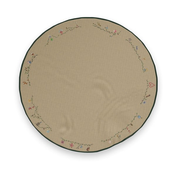 Béžový bavlnený okrúhly koberec pod stromček s vianočným motívom ø 130 cm Hammershøi Christmas – Kähler Design