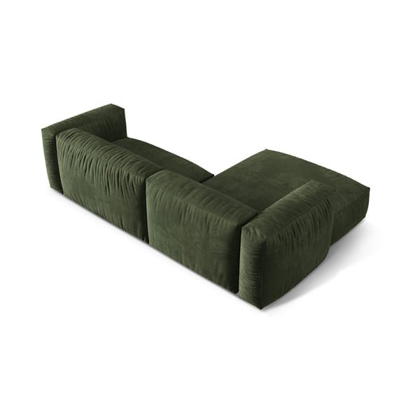 Zelená zamatová modulárna rohová pohovka (ľavý roh/s leňoškou) Martina – Micadoni -image-3